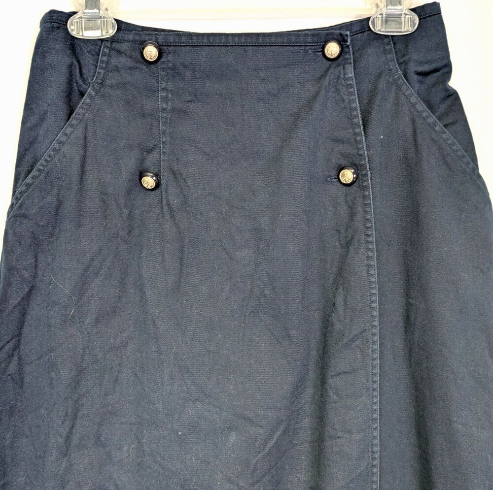 Vintage Nipon Studio Nautical Style Long Wrap Skirt Womens Size 8 Blue - Picture 3 of 8